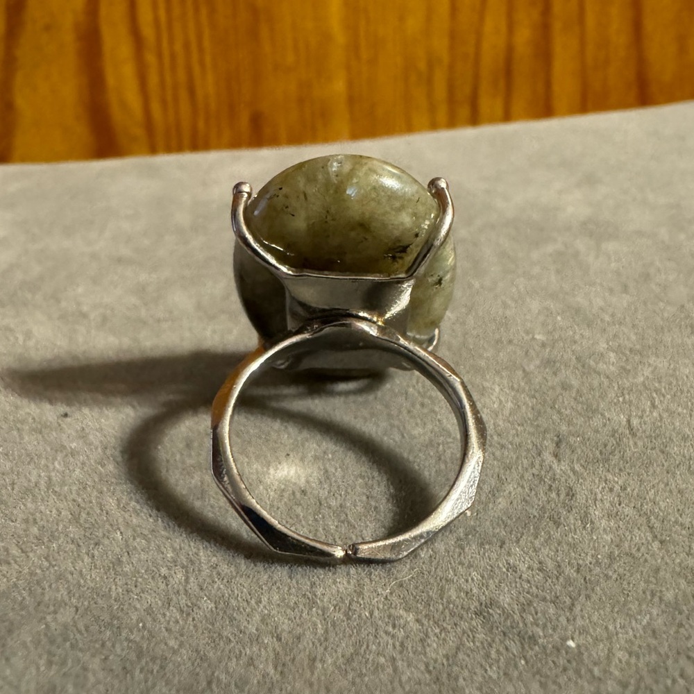 Labradorite Adjustable, Silver Tone Ring - image 4